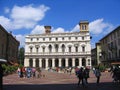 Bergamo Biblioteca Civica Angelo Mai on the North Side of the Piazza Vecchia, Lombardy, Italy